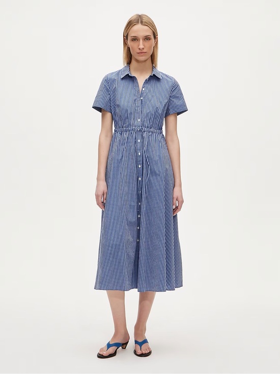 J. Crew Dresses & Skirts - J.Crew Cerise shirt-dress in gingham cotton poplin in brilliant indigo